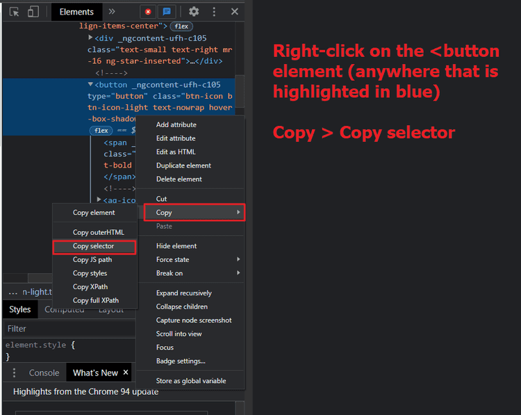 Steps to update the code to fix Questrade automatic refresh button script